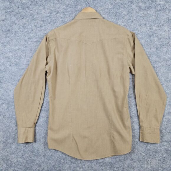 Kennington of California Men's Shirt Brown Western/Cowboy Pearl Snap Long Sleeve - Picture 10 of 11